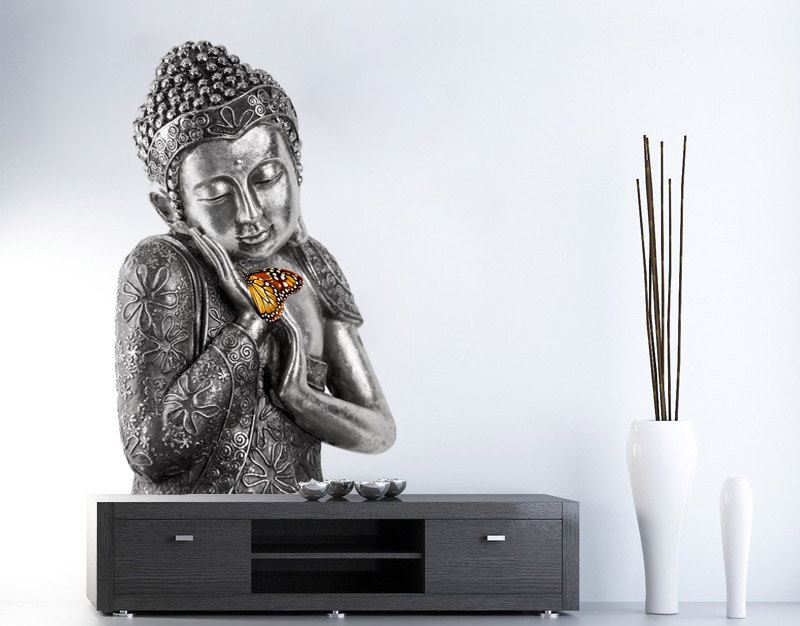 Buddha Wall Sticker Asian Home Decor Yoga Meditation Decal Oriental Sticker