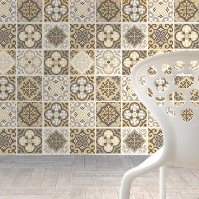 Wall Tile Decals Terra Pedra Patterns For Kitchen Remodel Decor (pack With 48) - 4 X 4 Inches